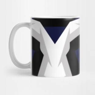 Blue Black White Grey Geometric Mug